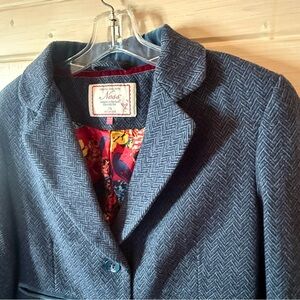 Ness Scotland Wool Herringbone Molly Blazer – Newhaven Print Lining – Women’s 12